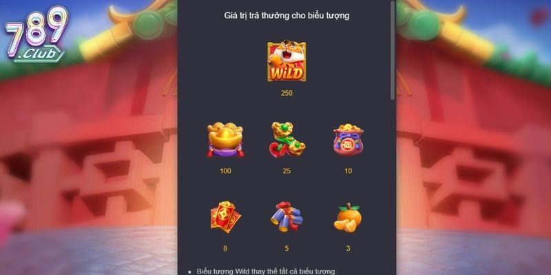 Fortune Tigers 789club - Trải Nghiệm Nổ Hũ Khủng Kiếm Tiền Lớn 3 Nhóm biểu tượng và giá trị nhận thưởng trong game