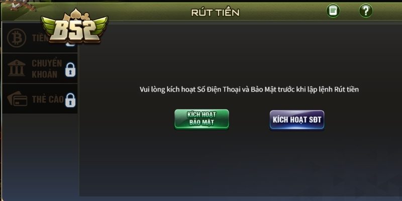 Rút Tiền B52 Với Hướng Dẫn Qua Các Phương Thức Phổ Biến 3 Chưa đủ điều kiện rút tiền